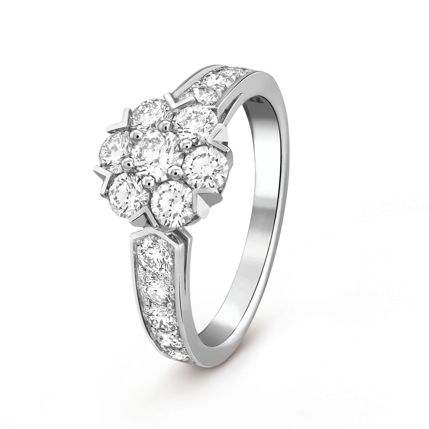 VCARP9VD00 six and one stone diamond ring