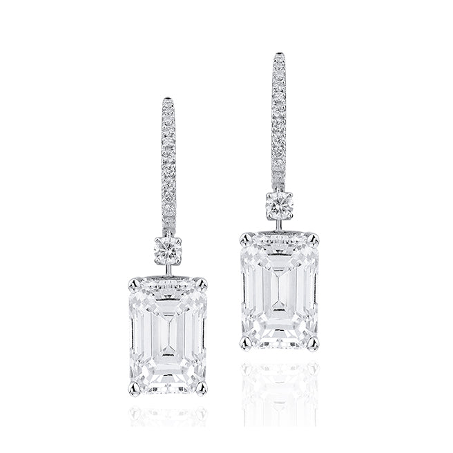 GLF-octagonal stone earrings and ear hooks