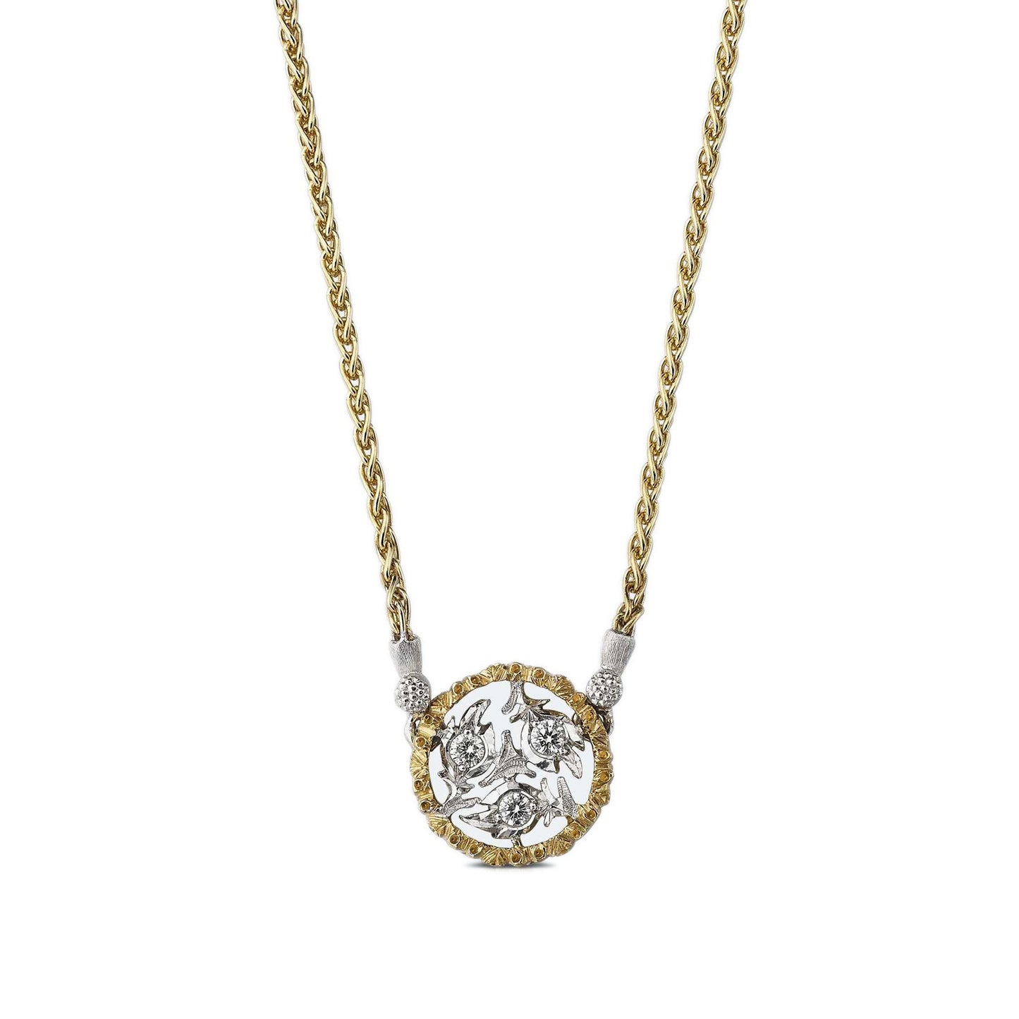 BQLT-PEN014333 round leaf tether pendant