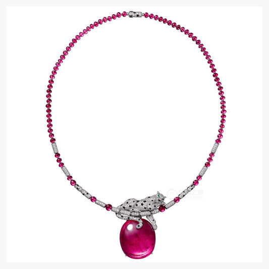 KDY-leopard climbing stone necklace