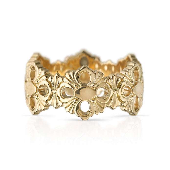 BQLT-ETE013783 light gold four-leaf clover ring customer version