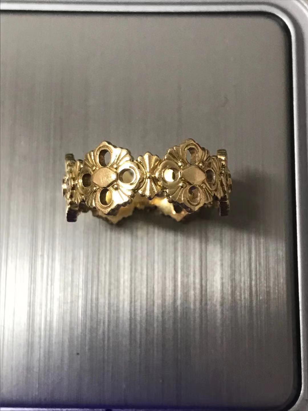 BQLT-ETE013783 light gold four-leaf clover ring customer version
