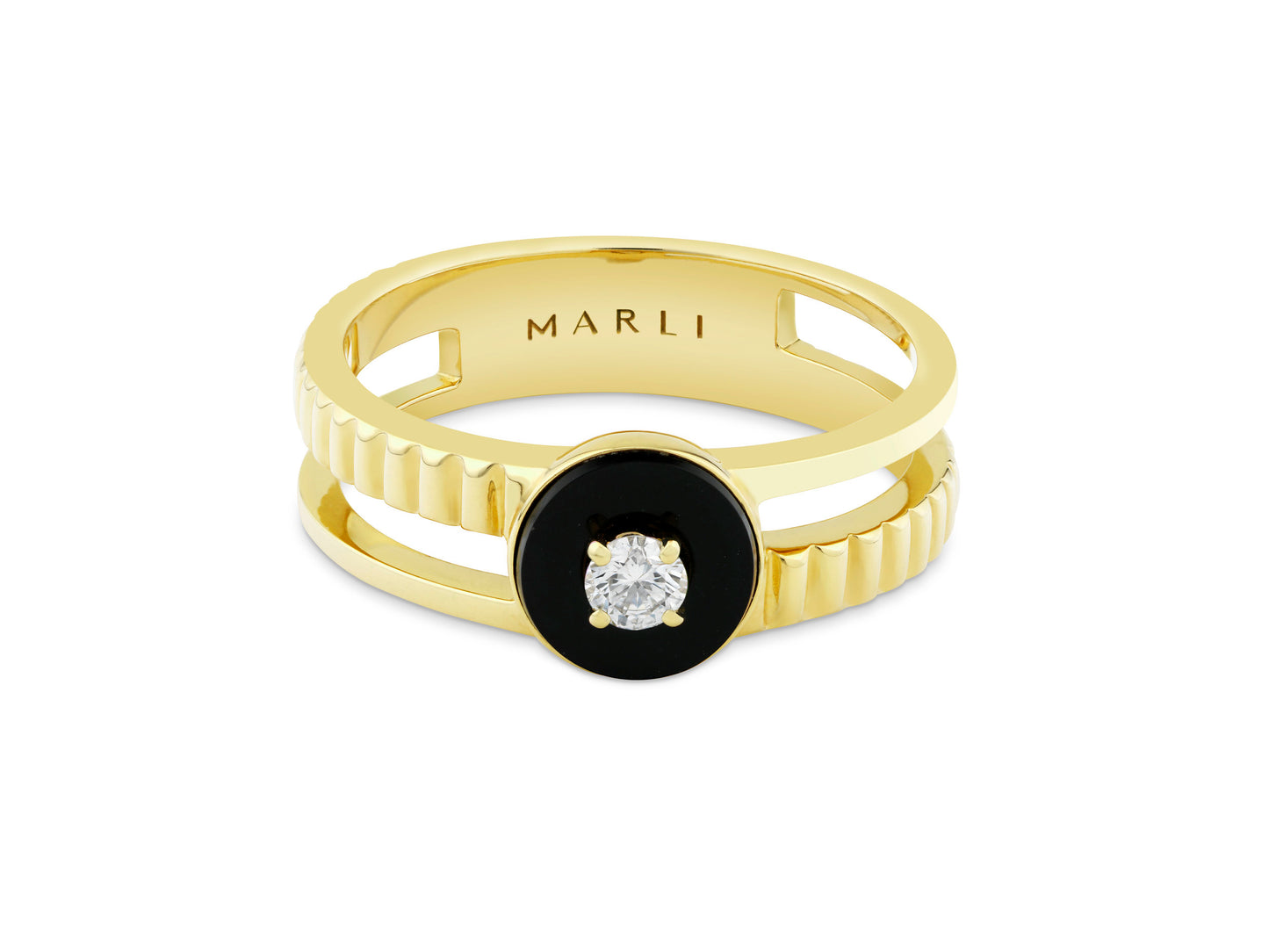 MARLI-UO56481 Crossed four-prong round diamond ring (round head 4.8mm, ring arm width 5mm)
