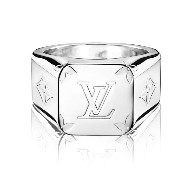 LV-M62487 letter light gold logo ring for men