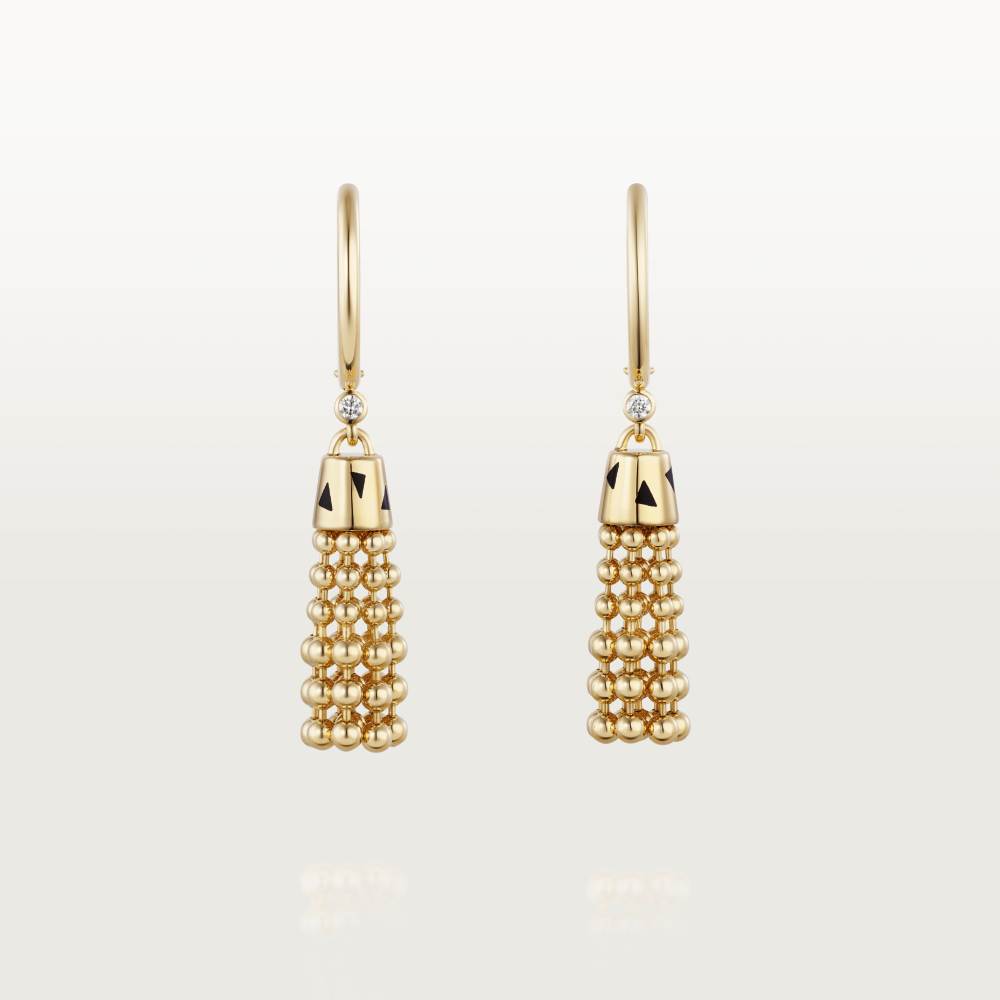 KDY-B8301457 black lacquer beads tassel earrings