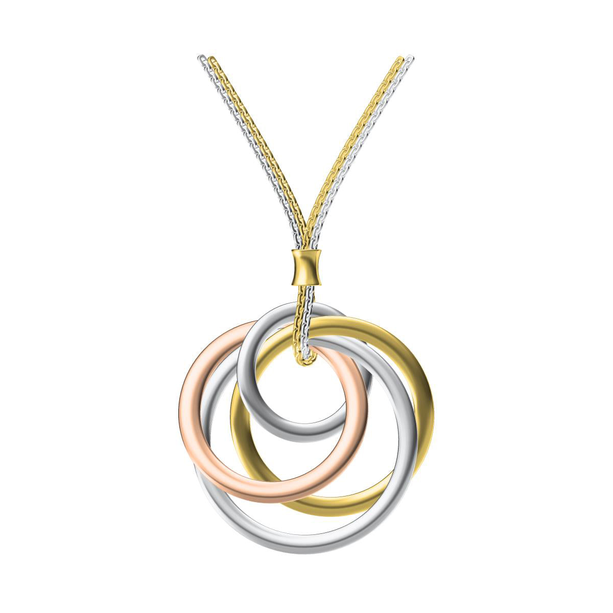TIF72094754 three-color light gold circle pendant