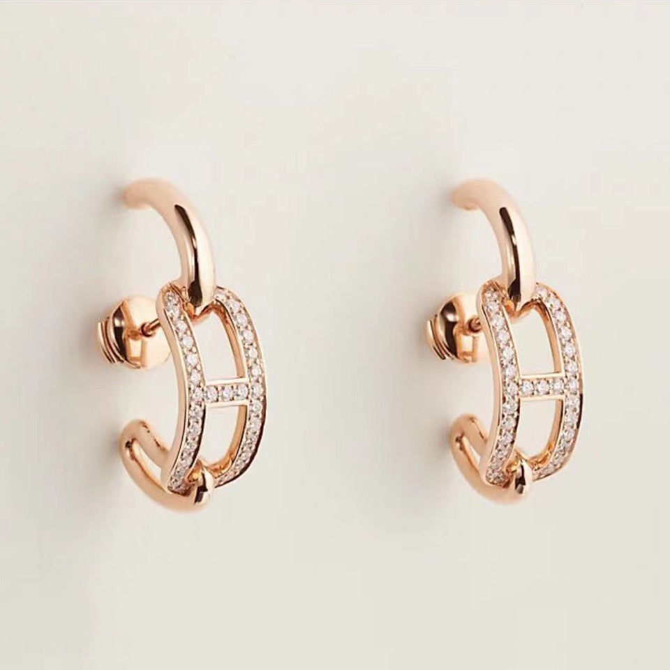 AMS-H222508B Japanese character pig nose earrings