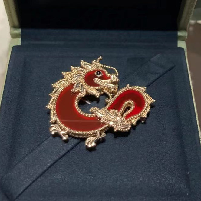 VCARP9RJ00 Dragon Brooch 40mm