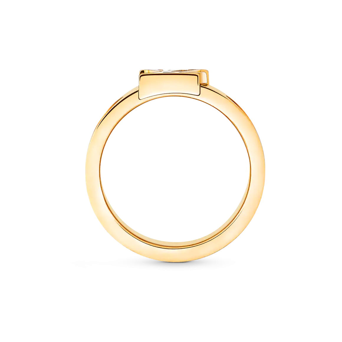 LV-Q9R85H 8mm wide light gold LOGOLV ring