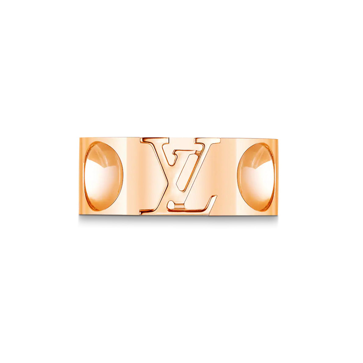 LV-Q9R85H 8mm wide light gold LOGOLV ring