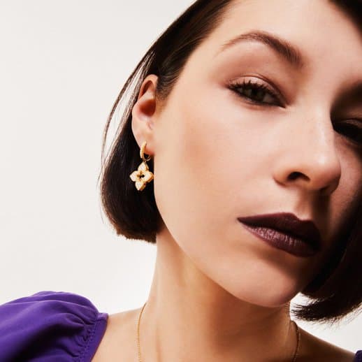 LBT-ADR777EA3317 20mm扭绳四叶草满钻耳环