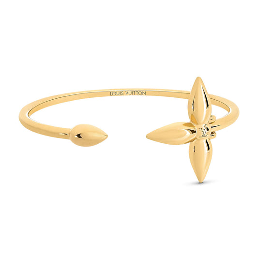 LV-M00663四角尖锥版飞标光金开口手镯