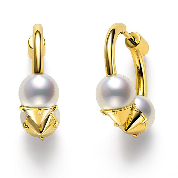 TSQ-E-4152 Pearl pointed earrings