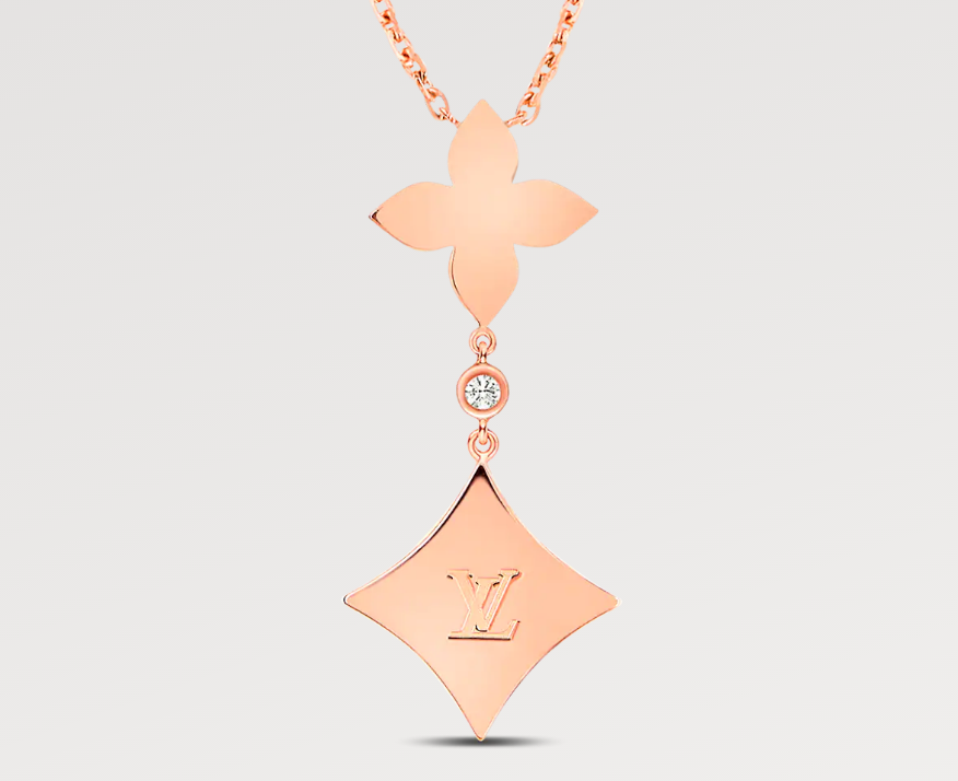 LV square agate dense stone combination pendant