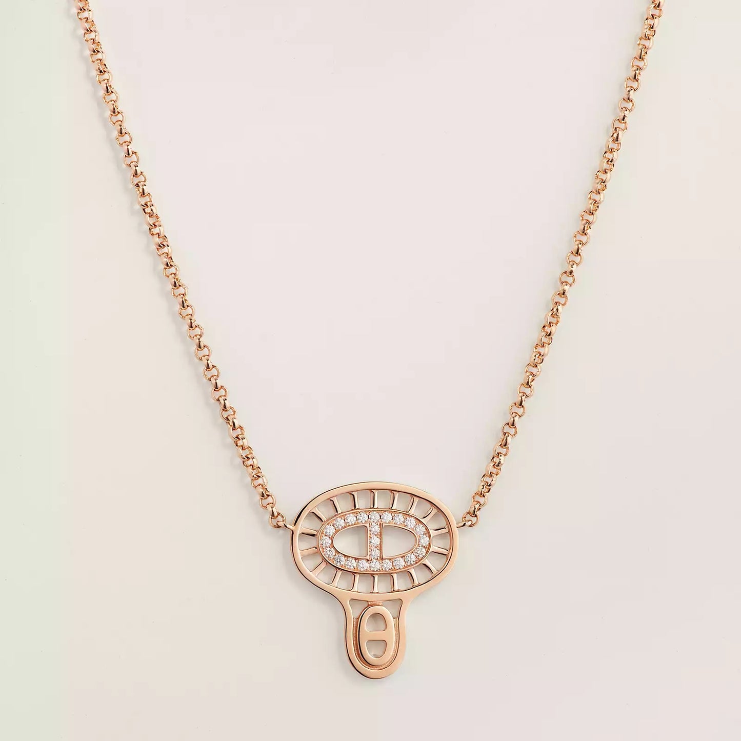 AiHshi-H222303B pig nose Japanese character chain pendant necklace