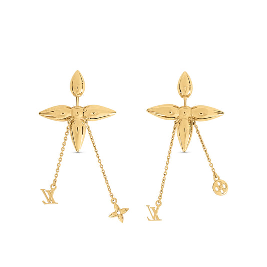 LV-M00777尖锥版梅花飞标长耳钉耳环