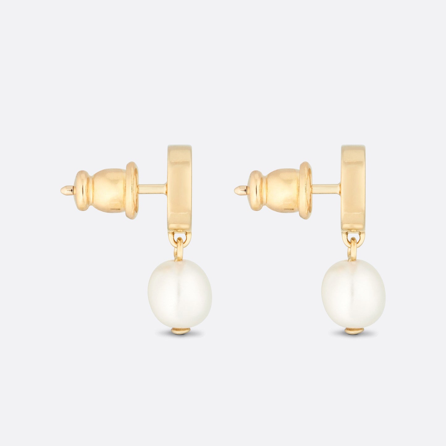 DIOR-E1520PTCRS light gold CD letter pearl (6.9x6.18mm) earrings