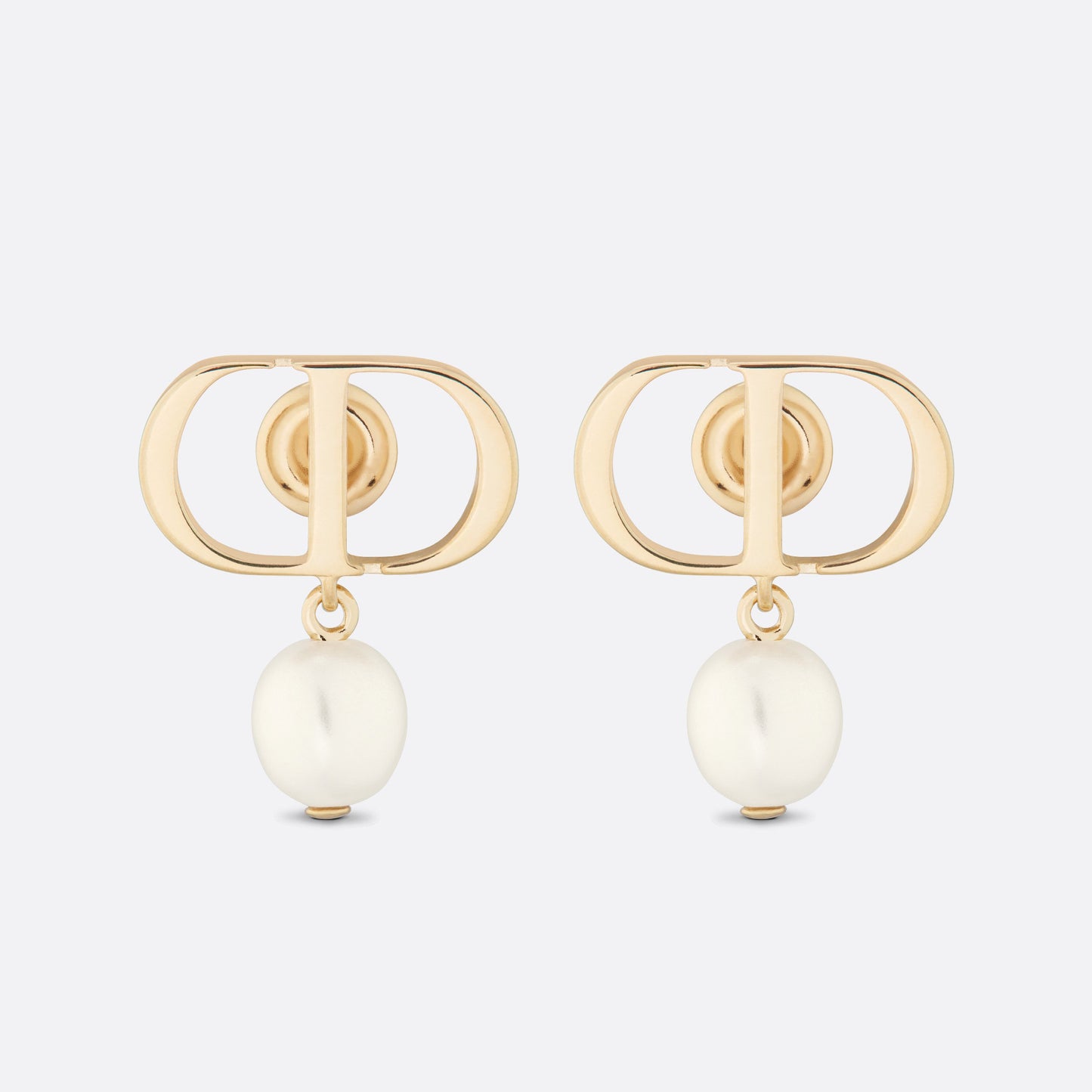 DIOR-E1520PTCRS light gold CD letter pearl (6.9x6.18mm) earrings