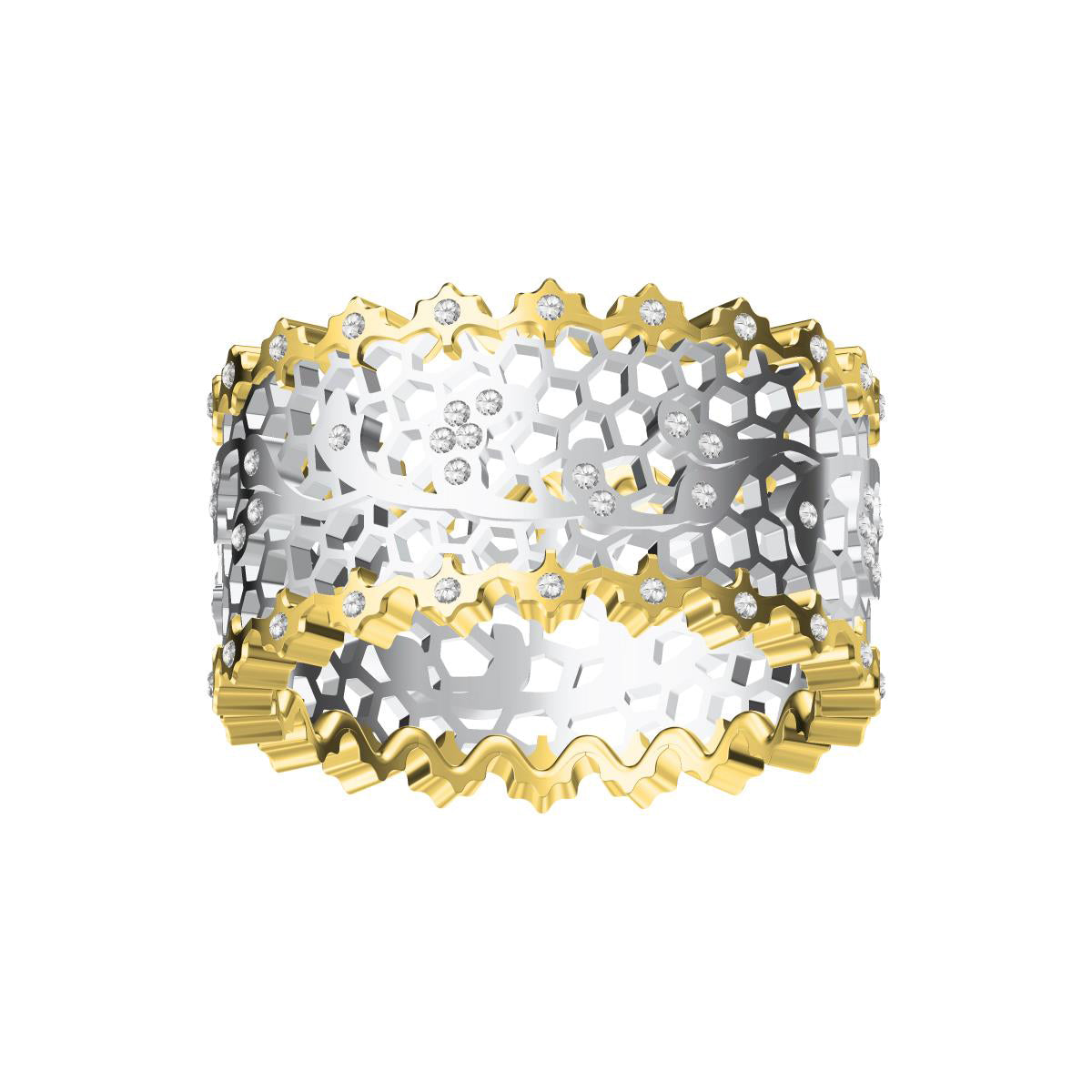 BQLT-D10042 11mm lace honeycomb ring