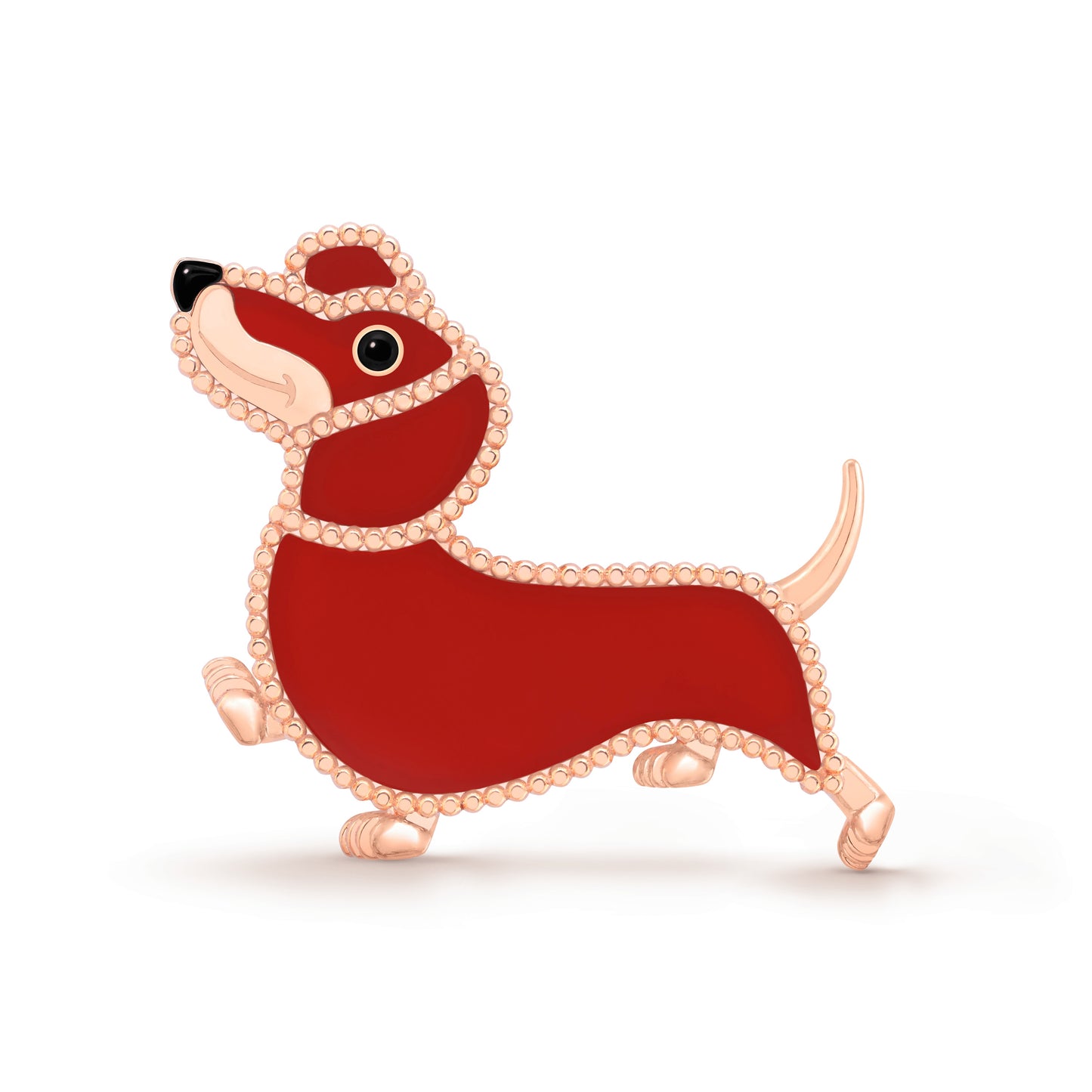 VCARP9RW00 puppy brooch beads beads