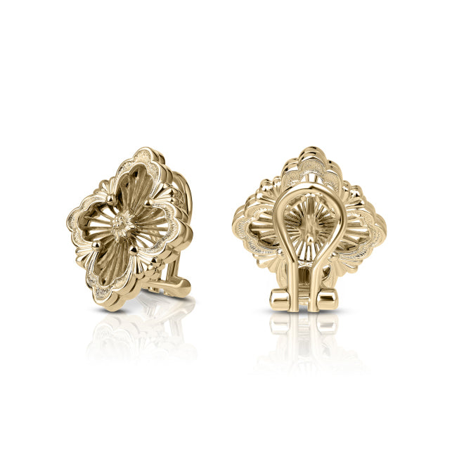 BQLT-EAR018021 European style hollow gold wire four-leaf clover earrings