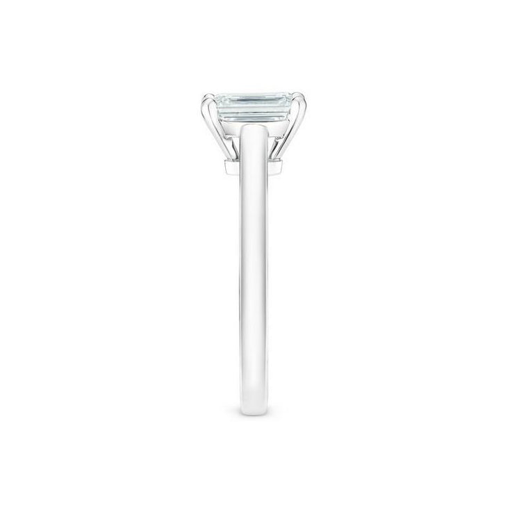 DBES-R102257 four-claw golden straight arm ring emerald cut diamond ring