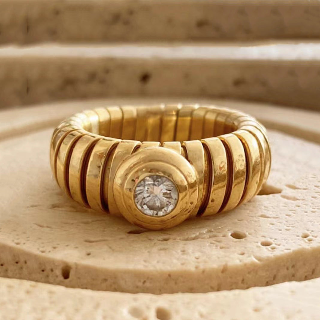 BGL-AN853641卷身弹簧戒指包镶主石3.9mm15#