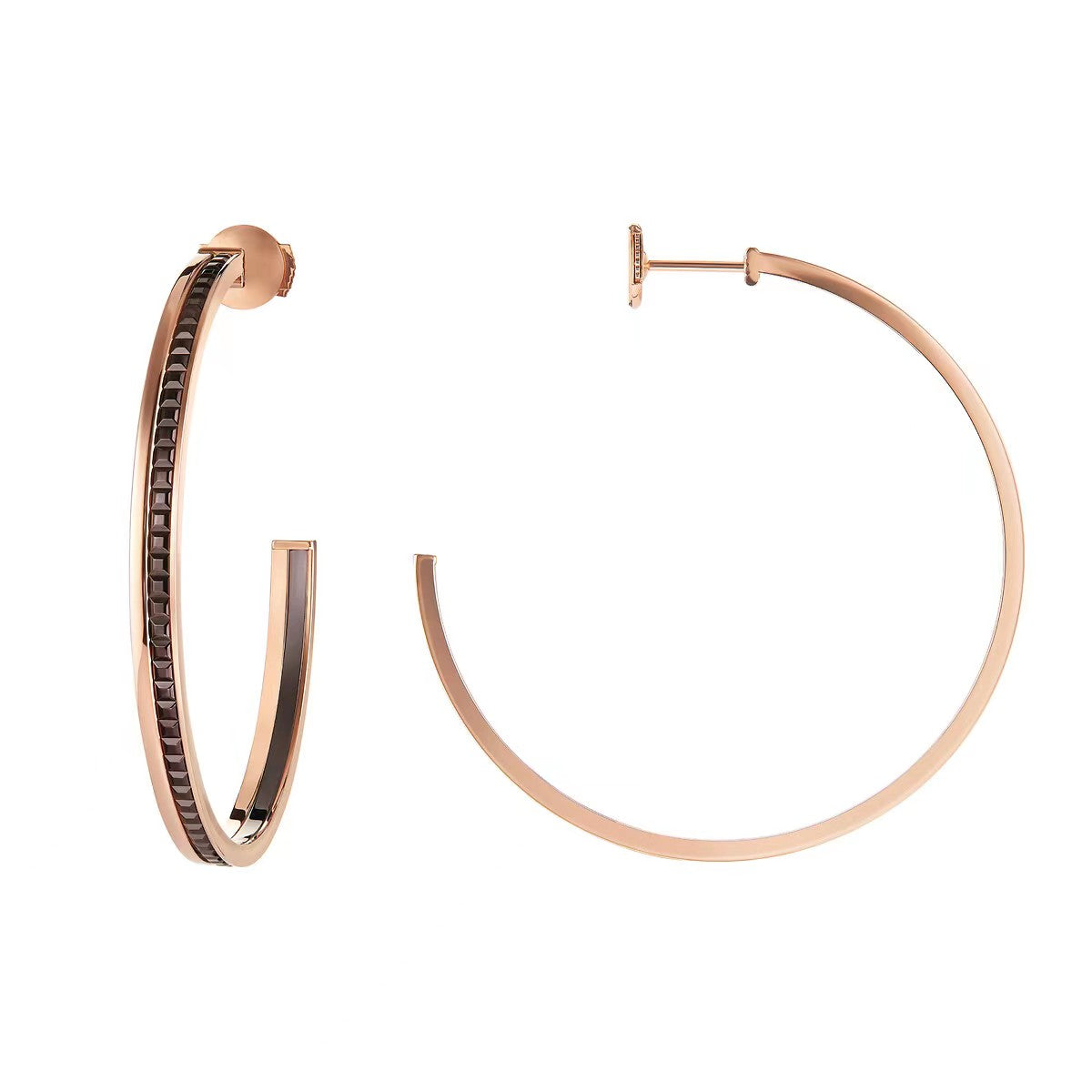 BSL-JCO01578 Chocolate Ring Light Gold Earrings C-shaped Stud Earrings