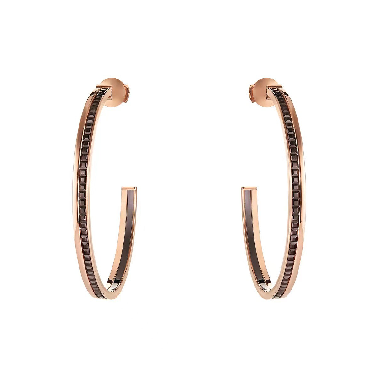 BSL-JCO01578 Chocolate Ring Light Gold Earrings C-shaped Stud Earrings