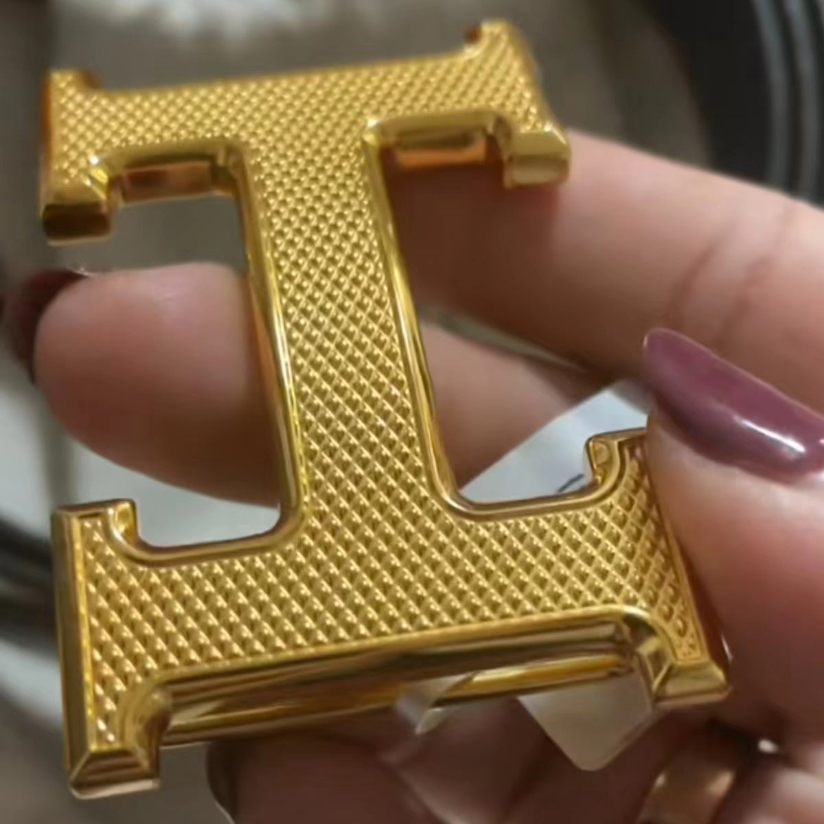 AMS-H1002 particle nails H belt buckle light gold