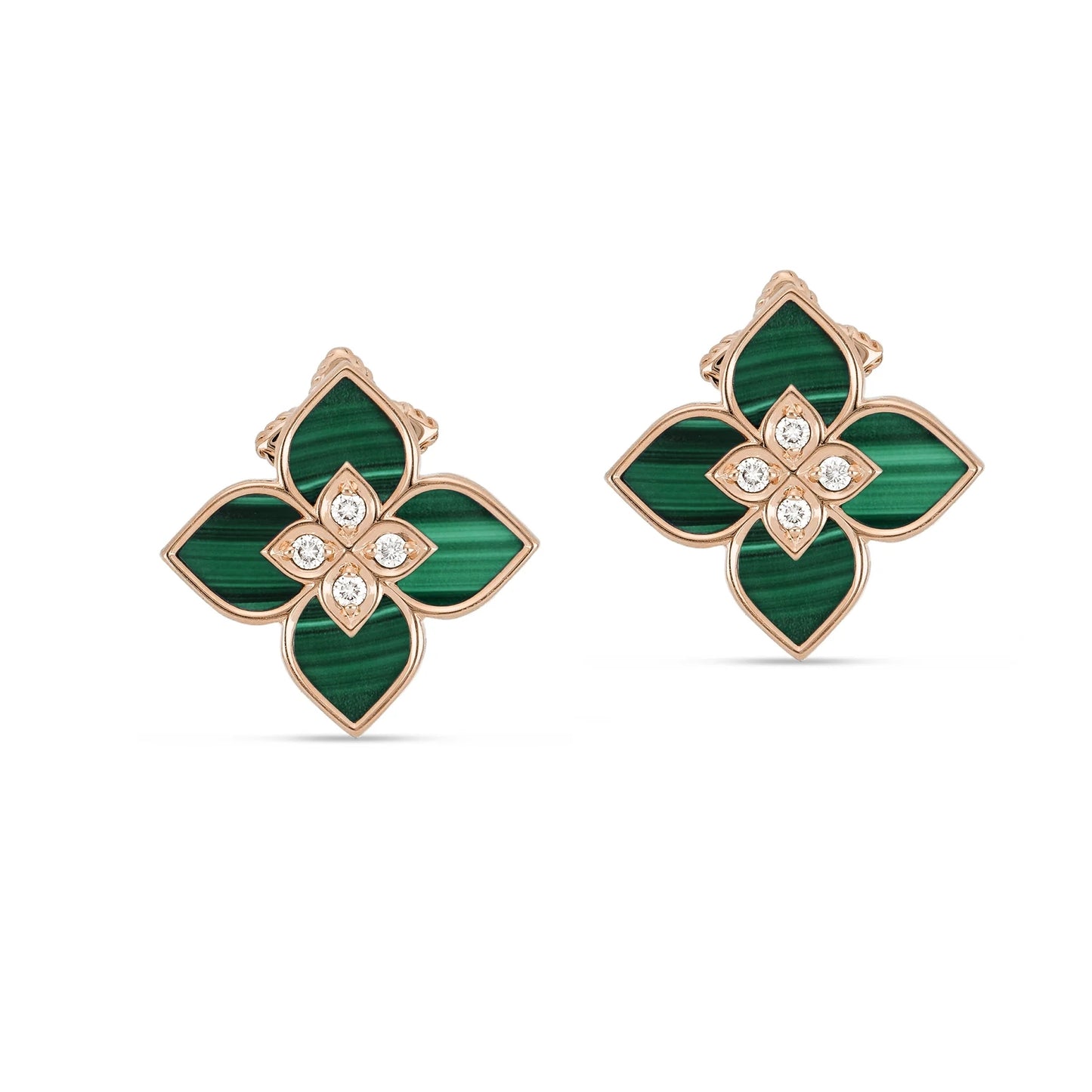 LBT-ADV777EA3192宽20mm小钻&玛瑙扭绳四叶草梅花镖耳钉