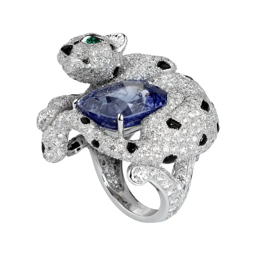 KDY-H186537 leopard ring cushion stone 11.7x10.3mm