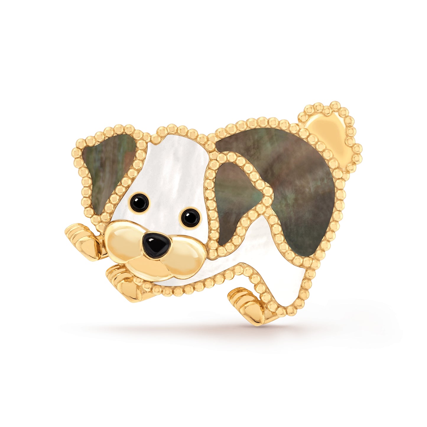VCARP9RV00 beads puppy brooch
