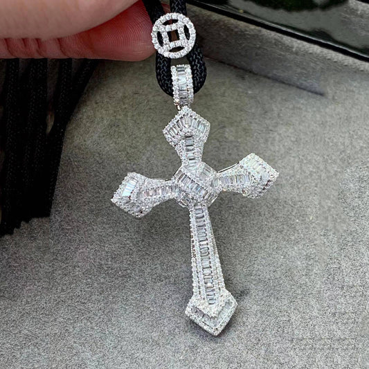KDY-N5948644 forked ladder square cross pendant 32X52MM