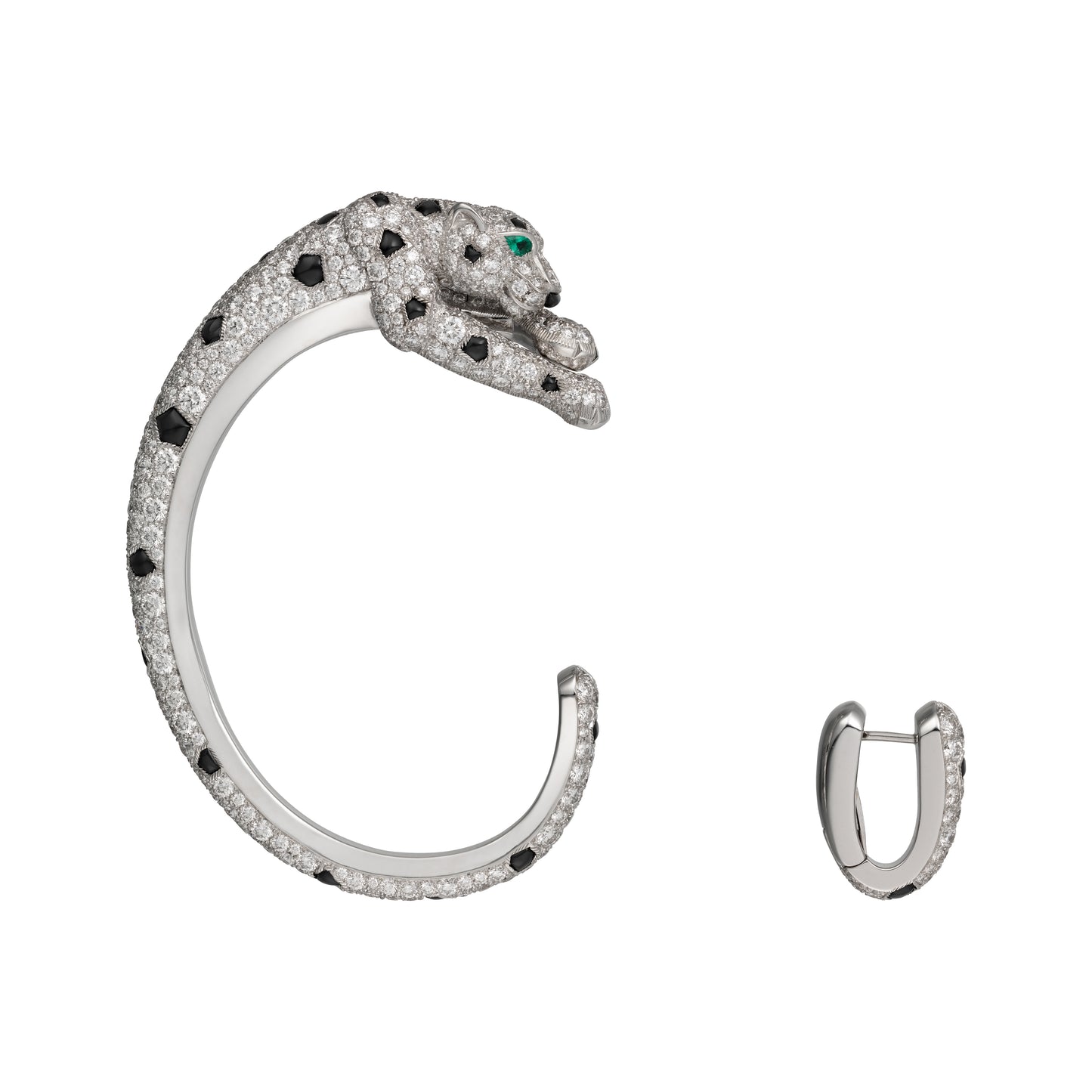 KDY-H8000332 earrings and ear cuffs full of diamonds and agate two-legged leopard earrings