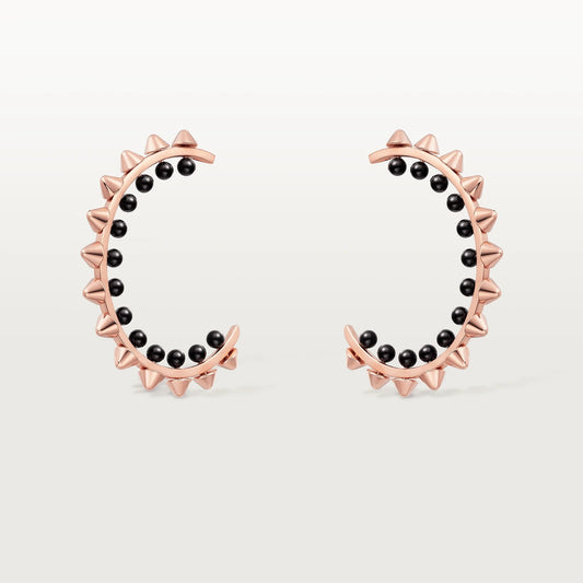 KDY-N8515224 pointed cone rivet C-shaped earrings