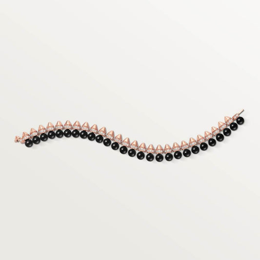 KDY-N6723417 cone rivet round bead agate bracelet