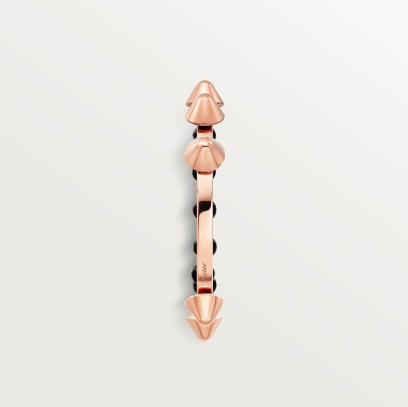 KDY-B4233700 cone rivet round bead agate ring