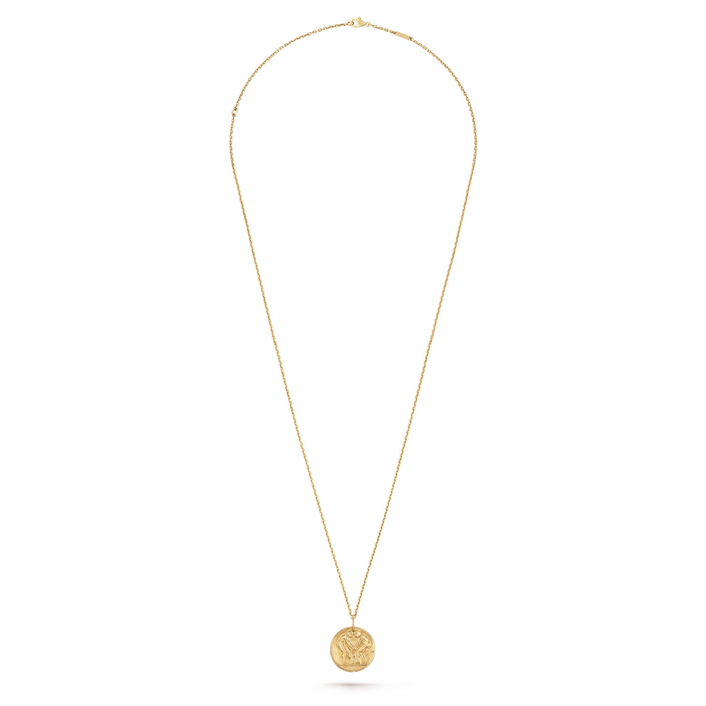VCARP7SV00 Approximately 21mm solid version of light gold Gemini pendant constellation