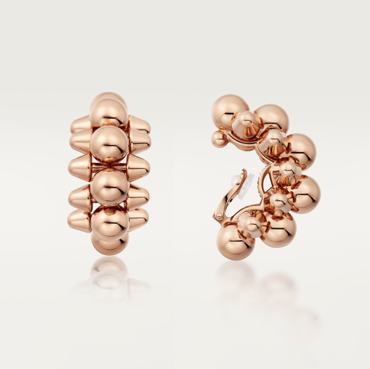 KDY-N8515219 pointed cone rivet light gold semi-circular short ear clip