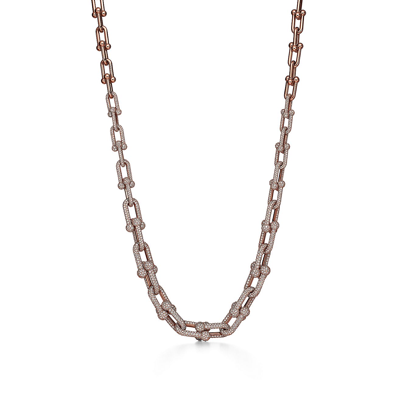 TIF-70750988 large round bead iron ball necklace with many diamonds