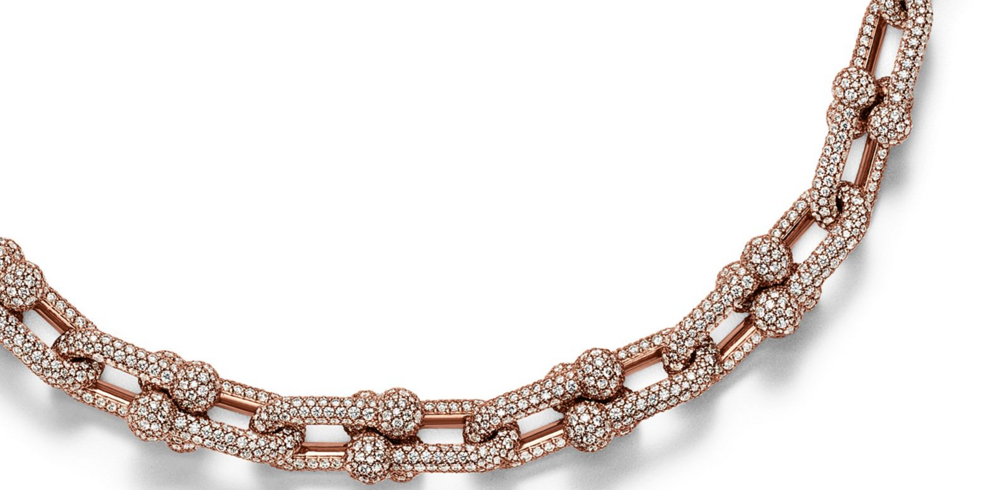 TIF-70750988 large round bead iron ball necklace with many diamonds