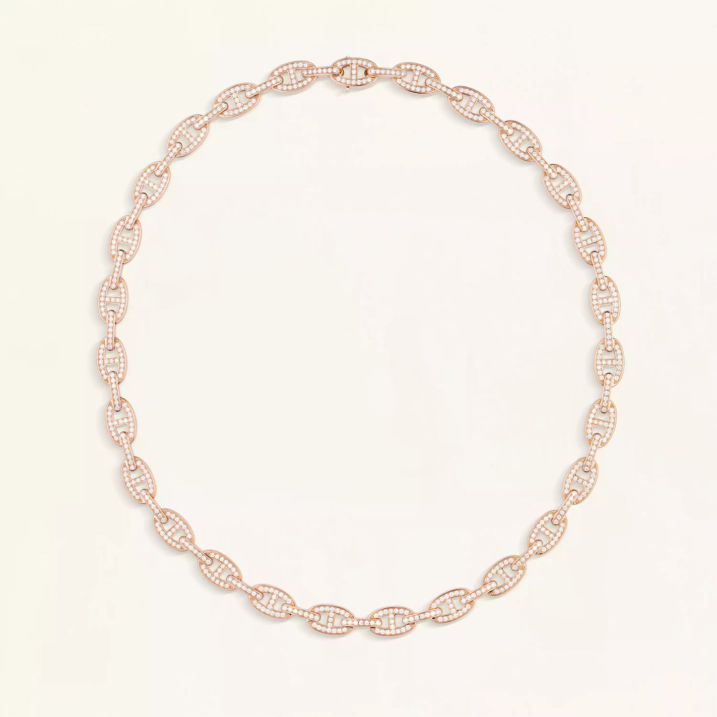 AMS-H221203B pig nose Japanese character full diamond necklace