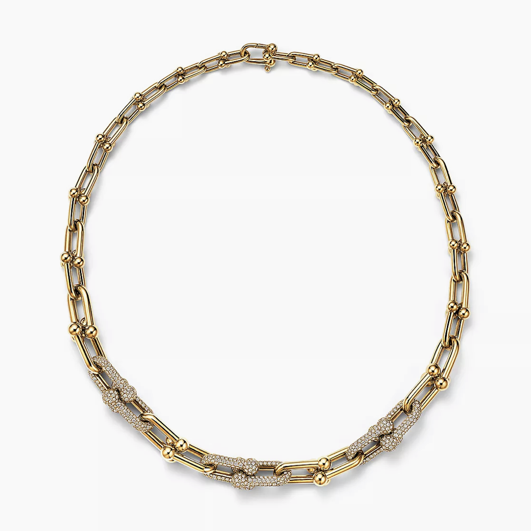 TIF70353032 large round bead iron ball round diamond necklace