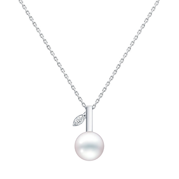 TSQ-P-17169 Light Gold Leaf Pearl 8mm Pendant