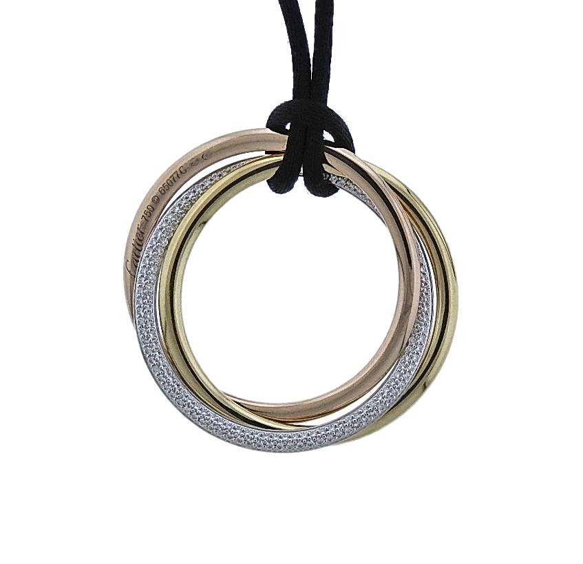 KDY-N3027200 guest version three-ring three-color double row diamond ring pendant