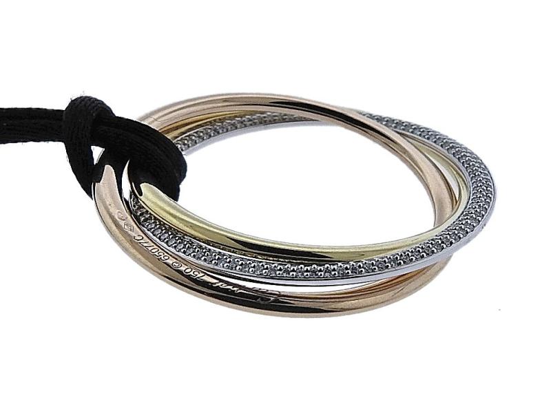KDY-N3027200 guest version three-ring three-color double row diamond ring pendant