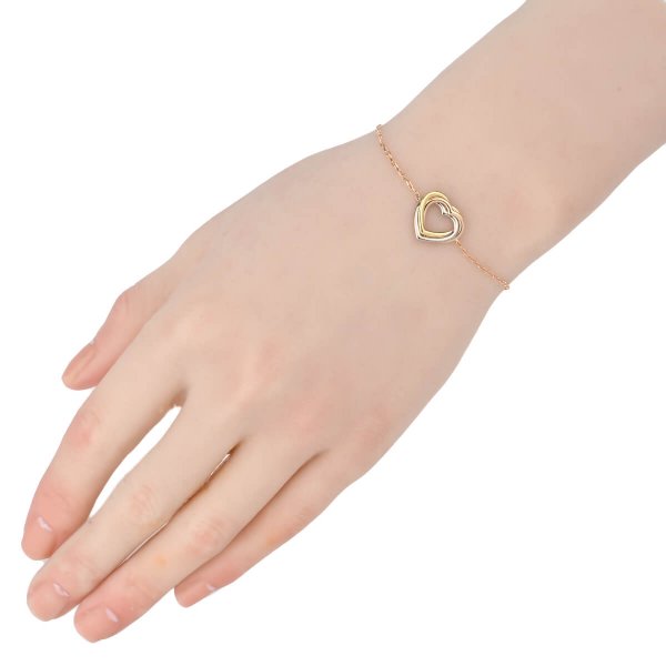 KDY-B6034500 three-ring three-color heart-shaped bracelet