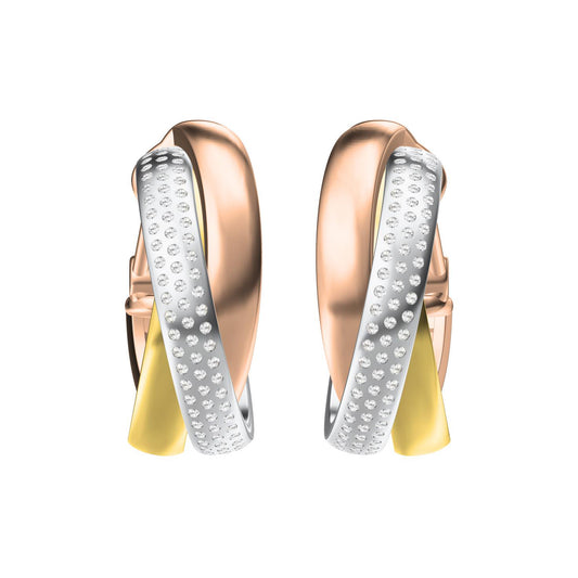 KDY-N8049300 three-color three-ring half-mounted ear clip earrings