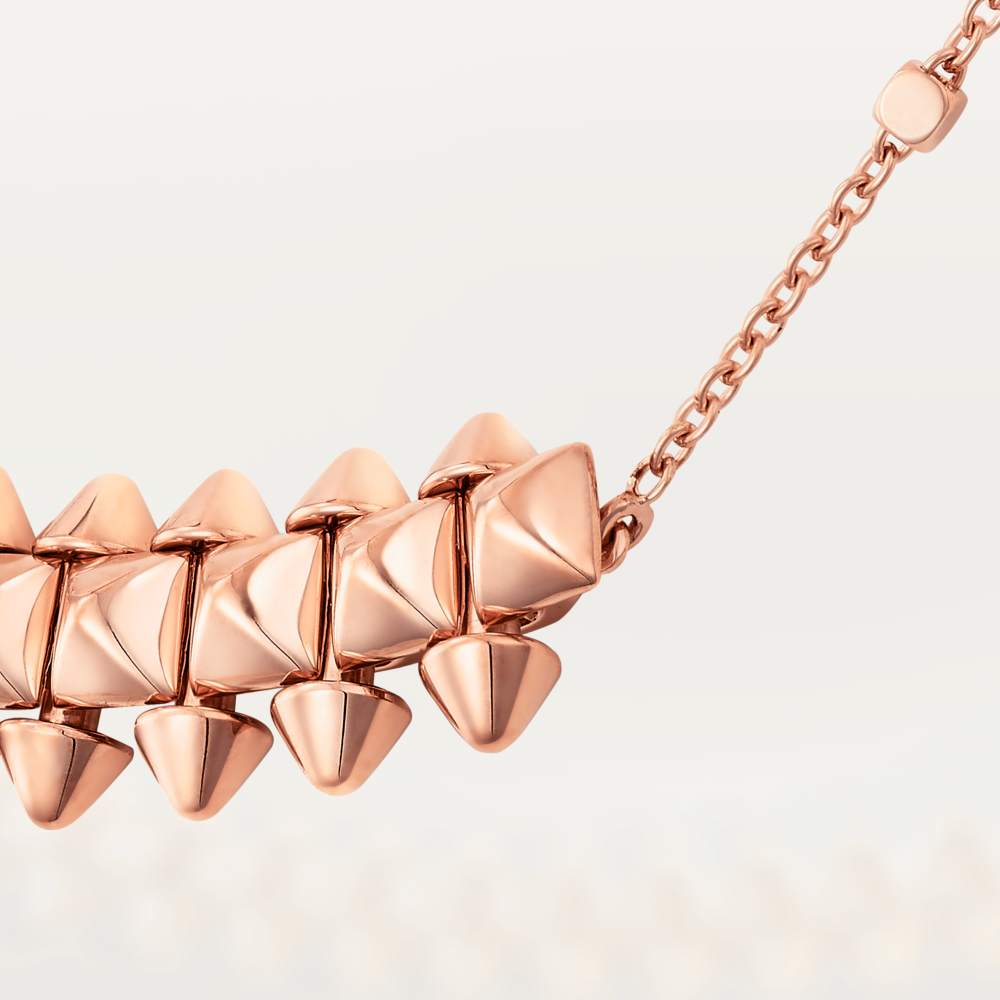 KDY-B7224745 8mm medium light gold pointed rivet necklace